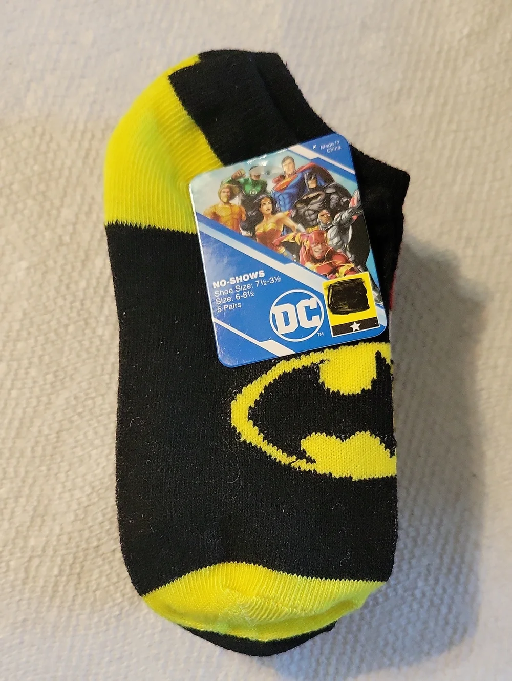 NWT 5 Pk Kid's DC Comics Justice League Superhero No Show Socks Sz 6-8 1/2